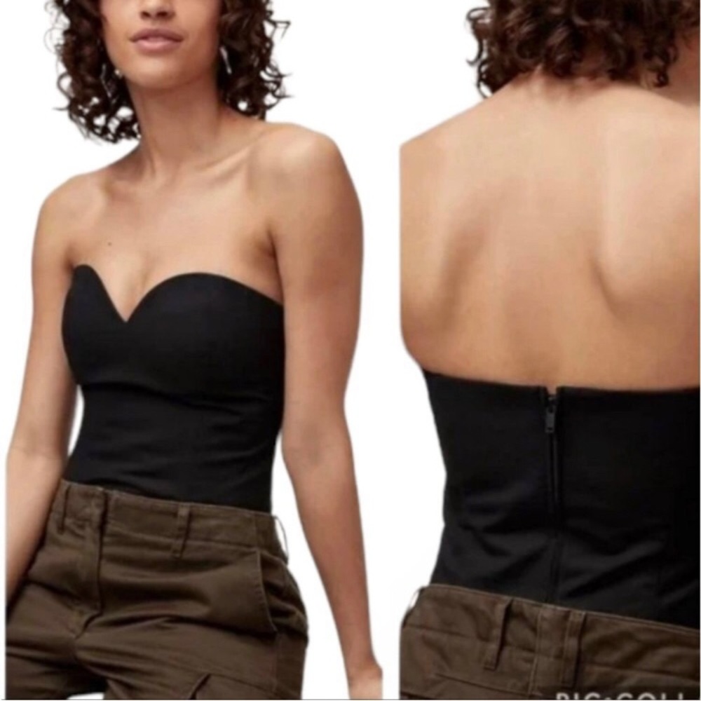 nwot Talula Aritzia blk boned bustier corset top
